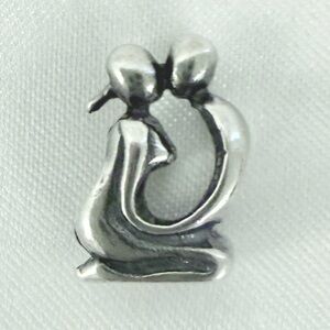 Sterling Silver Slide Charm of a Kissing Couple Stamped 925